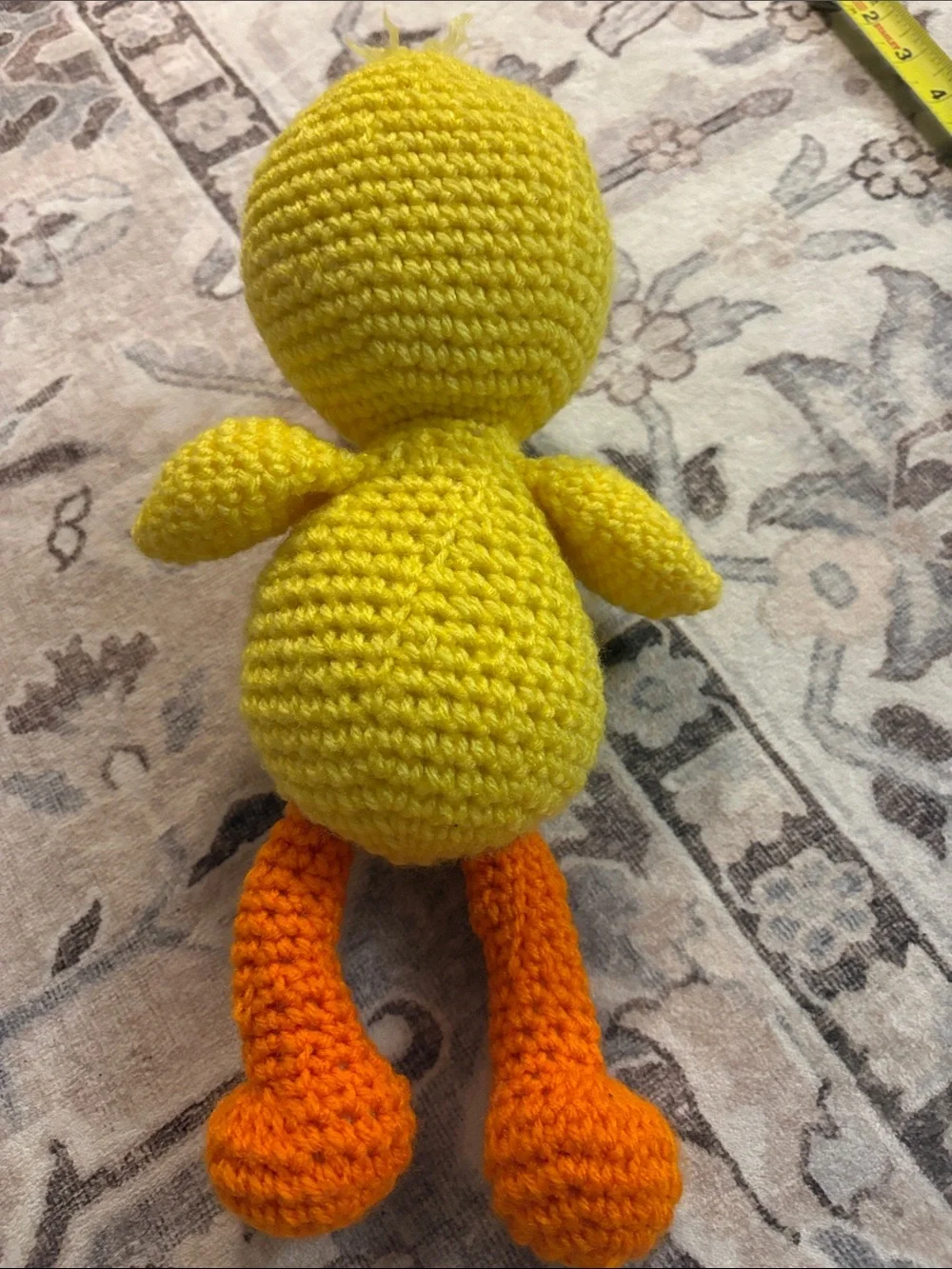 Handmade Yellow & Orange Crochet Duck Plush Bird Toy